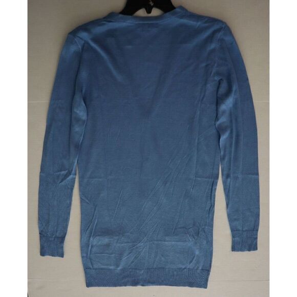 MARIGOT Women's Sz M Summer Blue Silk & Cashmere Classic Cardigan Sweater $389 - Picture 6 of 7